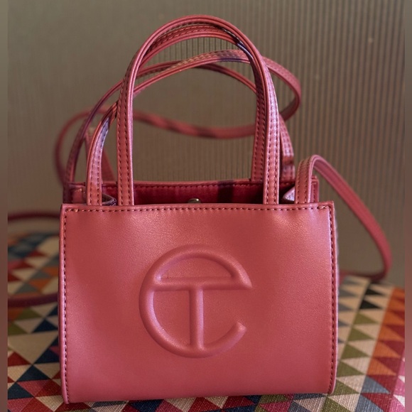 Telfar Handbags - Telfar Small Shopping Bag - Pink Vegan Leather - Crossbody Mini Logo Tote